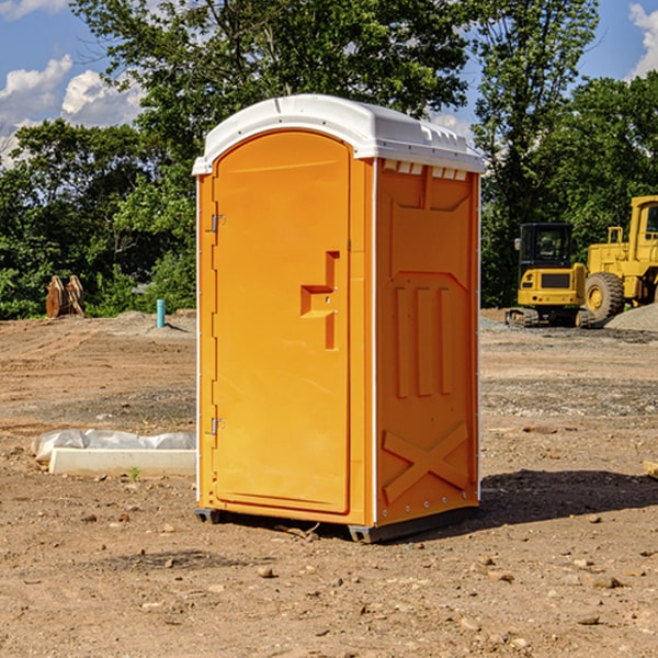 how often are the portable restrooms cleaned and serviced during a rental period in Cascade County